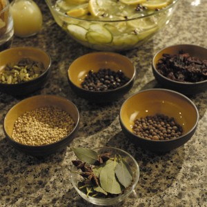 Assorted Herbs and Spices for Miss Flighty's Cucumber Spa Mixer